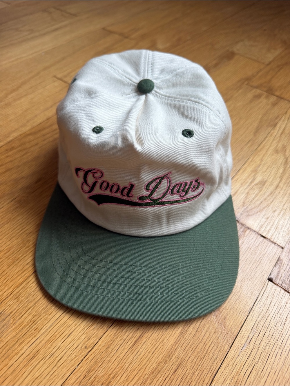 Women’s Two-Tone Flat Brim Cap - White and Green